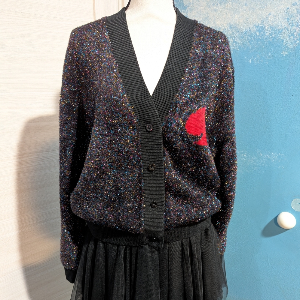 Kate Spade Black Multicolor Cardigan